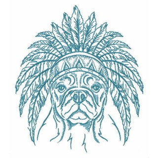 Indian warrior's dog embroidery design - Embroidery Design