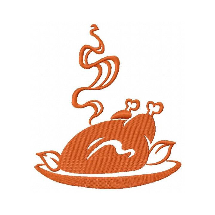 Roast turkey 5 embroidery design - Embroidery Design