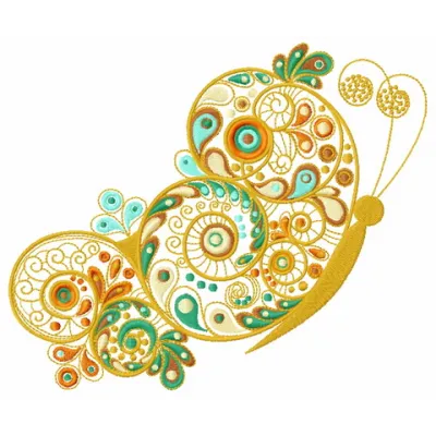 Preview of the Fancy Butterfly 2 embroidery design featuring intricate stitching patterns for creative projects.