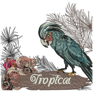 Palm cockatoo embroidery design - Embroidery Design