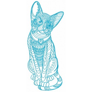 Mosaic cat 8 embroidery design - Embroidery Design