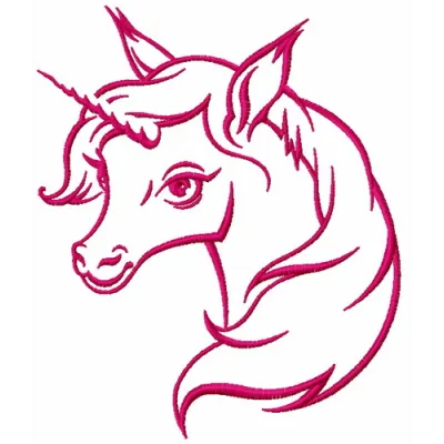 Rainbow unicorn embroidery design featuring vibrant colors and whimsical details for creative stitching projects.