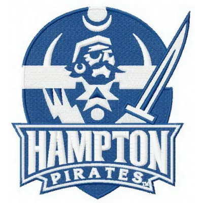 Hampton Pirates logo embroidery design preview showcasing intricate stitching patterns for custom apparel.