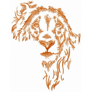 African lion sketch embroidery design - Embroidery Design