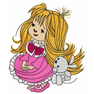 Cute girl 3 embroidery design - Embroidery Design