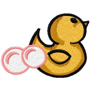 Little duck and bubbles embroidery design - Embroidery Design