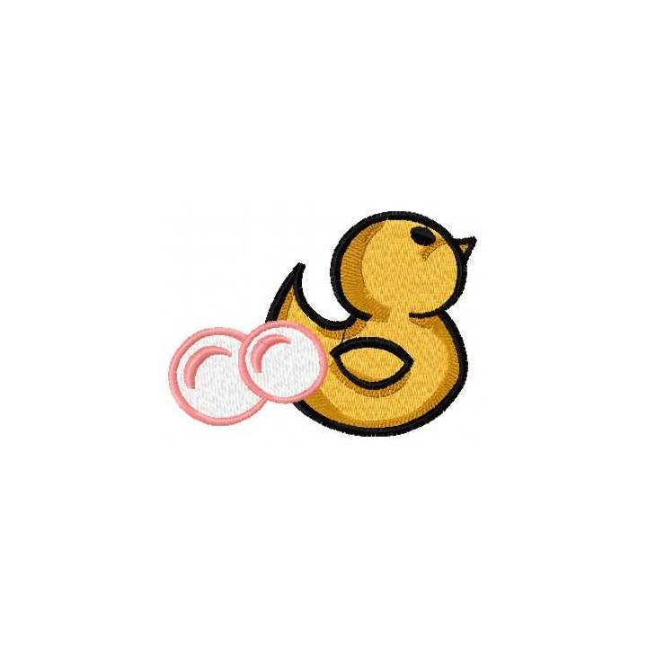 Little duck and bubbles embroidery design - Embroidery Design