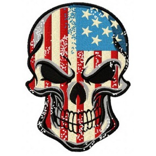 American skull embroidery design - Embroidery Design