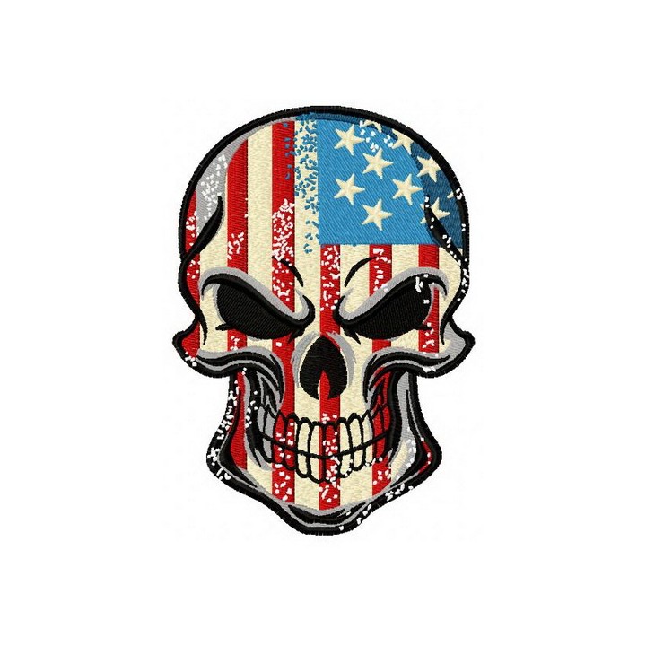 American skull embroidery design - Embroidery Design
