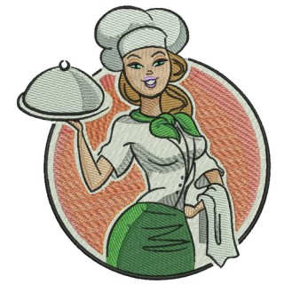 Waiter embroidery design - Embroidery Design