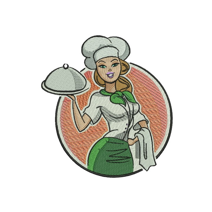 Waiter embroidery design - Embroidery Design