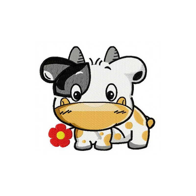 Preview of a tiny cow embroidery design, showcasing a charming farm animal motif for creative stitching projects.