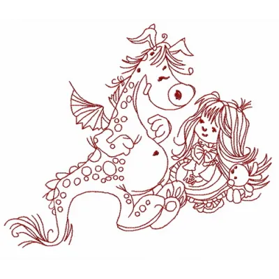 Embroidery design preview of 'My Friend Dragon 2', featuring a whimsical dragon motif for creative stitching projects.