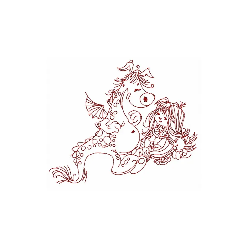 Embroidery design preview of 'My Friend Dragon 2', featuring a whimsical dragon motif for creative stitching projects.