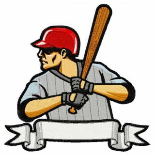 Baseball player 14 embroidery design - Embroidery Design