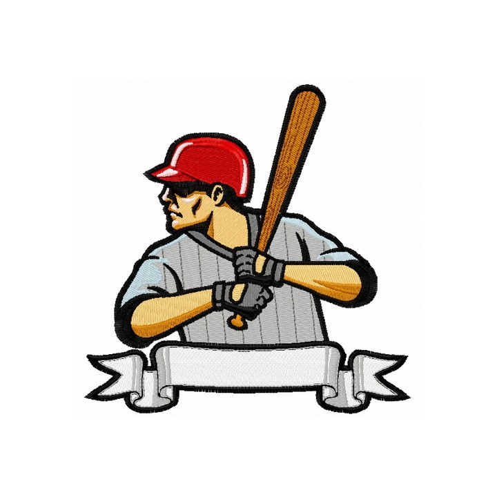 Baseball player 14 embroidery design - Embroidery Design