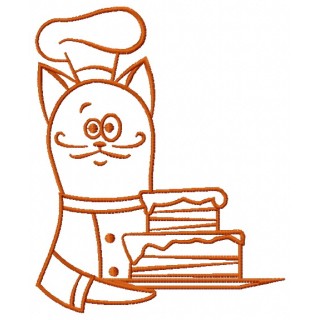 Cat chef 3 embroidery design - Embroidery Design