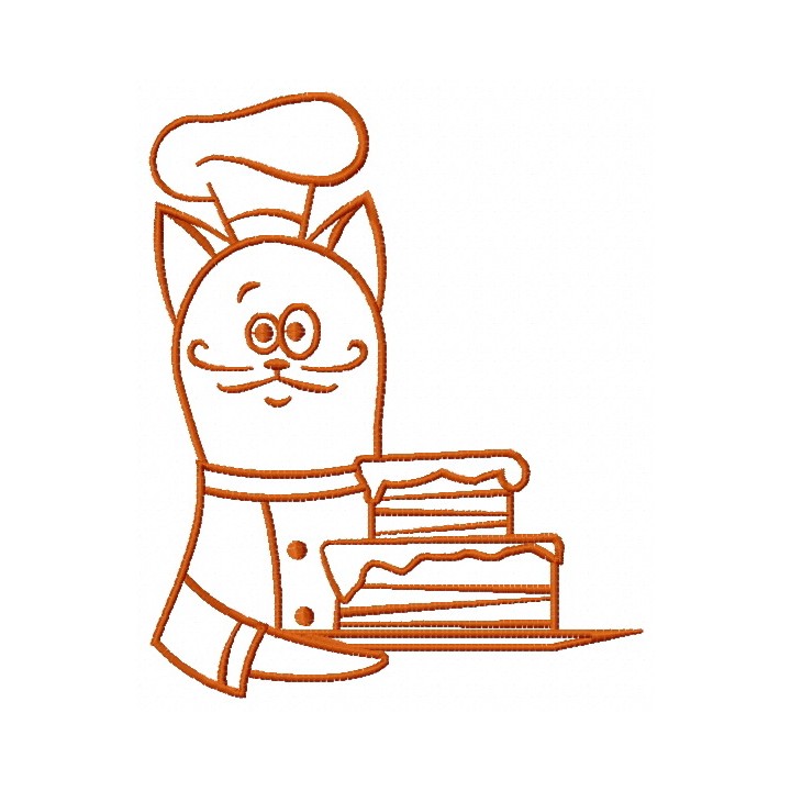 Cat chef 3 embroidery design - Embroidery Design
