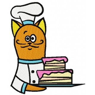 Cat chef 2 embroidery design - Embroidery Design