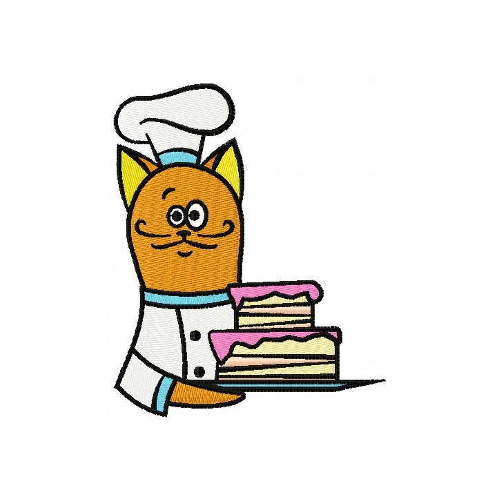 Cat chef 2 embroidery design - Embroidery Design