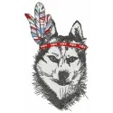 Preview of the Indian wolf 2 embroidery design featuring a detailed wolf motif for creative stitching projects.