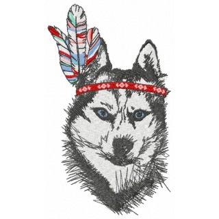 Indian wolf 2 embroidery design - Embroidery Design