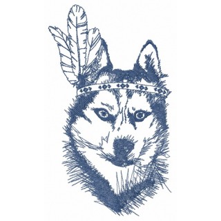 Indian wolf 3 embroidery design - Embroidery Design