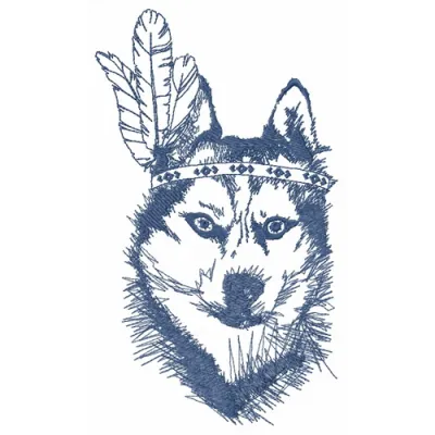 Preview of the Indian wolf 3 embroidery design featuring intricate details for stitching on various fabrics.