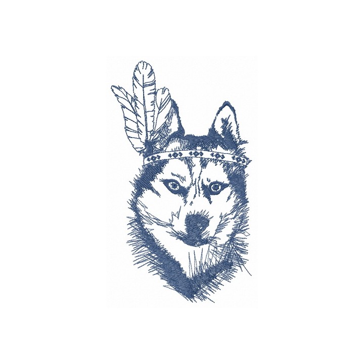Indian wolf 3 embroidery design - Embroidery Design