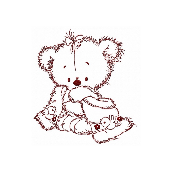 Teddy bear after shower 2 embroidery design - Embroidery Design