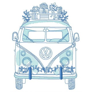 Volkswagen bus embroidery design - Embroidery Design