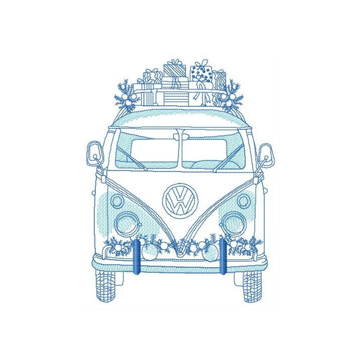 Volkswagen bus embroidery design - Embroidery Design