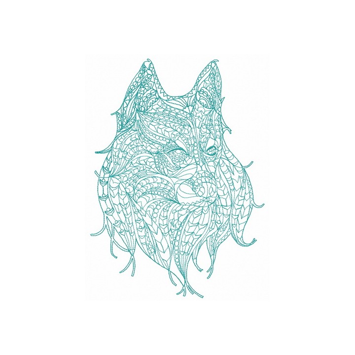 Mosaic wolf 7 embroidery design - Embroidery Design