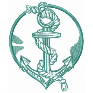 Anchor and rope embroidery design