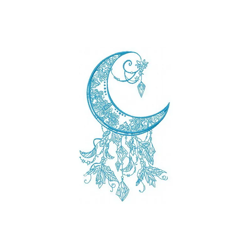 Moon 2 embroidery design featuring a celestial motif, perfect for stitching on t-shirts, hoodies, or tote bags.