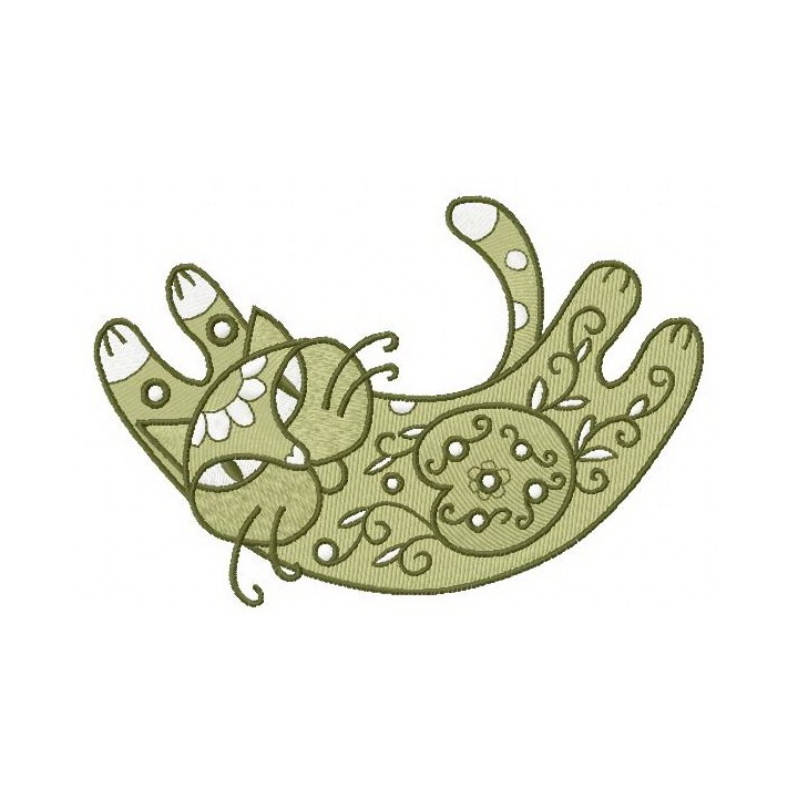 Ornamental cat embroidery design - Embroidery Design