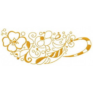 Floral cup embroidery design - Embroidery Design