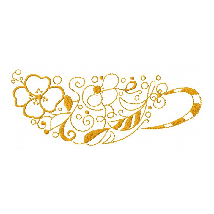 Floral cup embroidery design - Embroidery Design