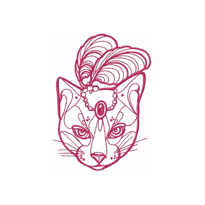Noble cat 4 embroidery design - Embroidery Design