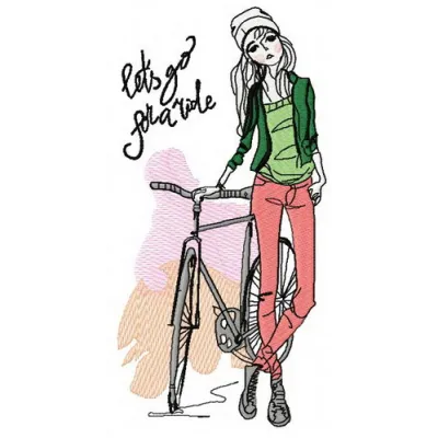 Let's go for a ride 2 embroidery design featuring a fun vacation theme, ideal for stitching on apparel or accessories.