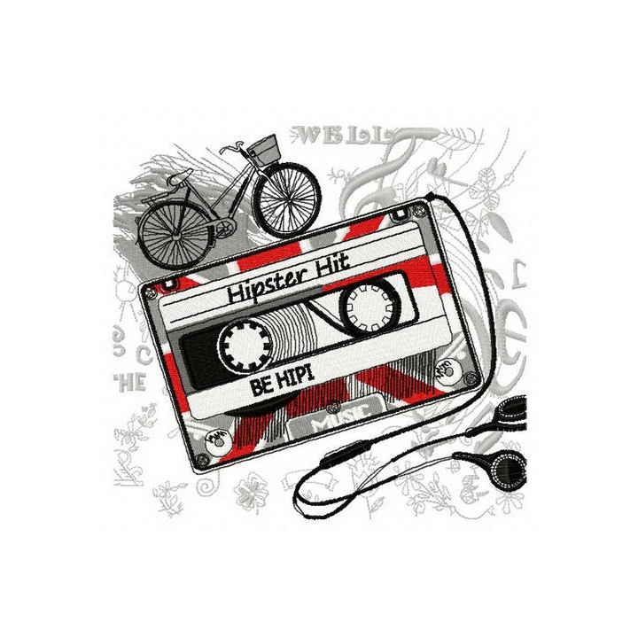 Hipster hit embroidery design - Embroidery Design