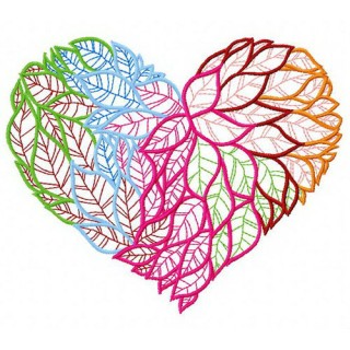 Heart from leaves embroidery design - Embroidery Design
