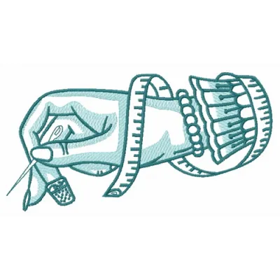 Seamstress hand embroidery design showcasing intricate stitching patterns for crafting projects.