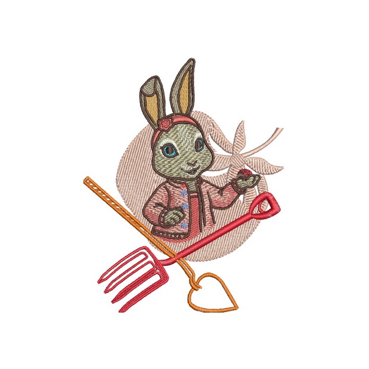 Cute bunny embroidery design - Embroidery Design