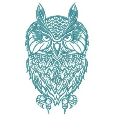 Wise owl 3 embroidery design featuring a charming owl motif, perfect for embellishing t-shirts and tote bags.