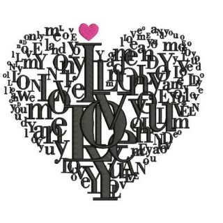 Alphabetic heart embroidery design - Embroidery Design