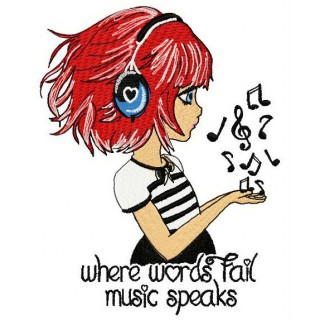 Where words fail music speaks embroidery design - Embroidery Design
