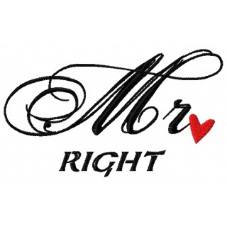 Mr. right embroidery design - Embroidery Design