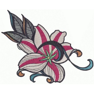 Wild lily 5 embroidery design - Embroidery Design