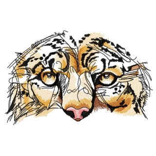 Snow leopard muzzle embroidery design - Embroidery Design